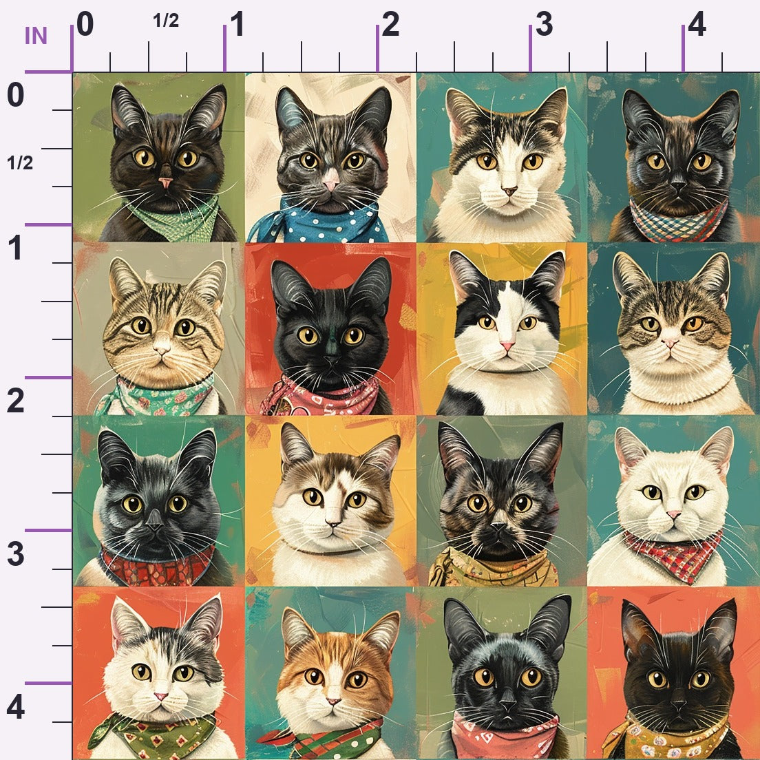 Kerchief Kittens Pattern 3 Minky Fabric