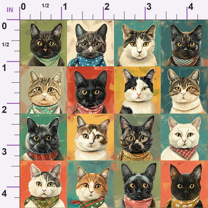 Kerchief Kittens Pattern 3 Minky Fabric