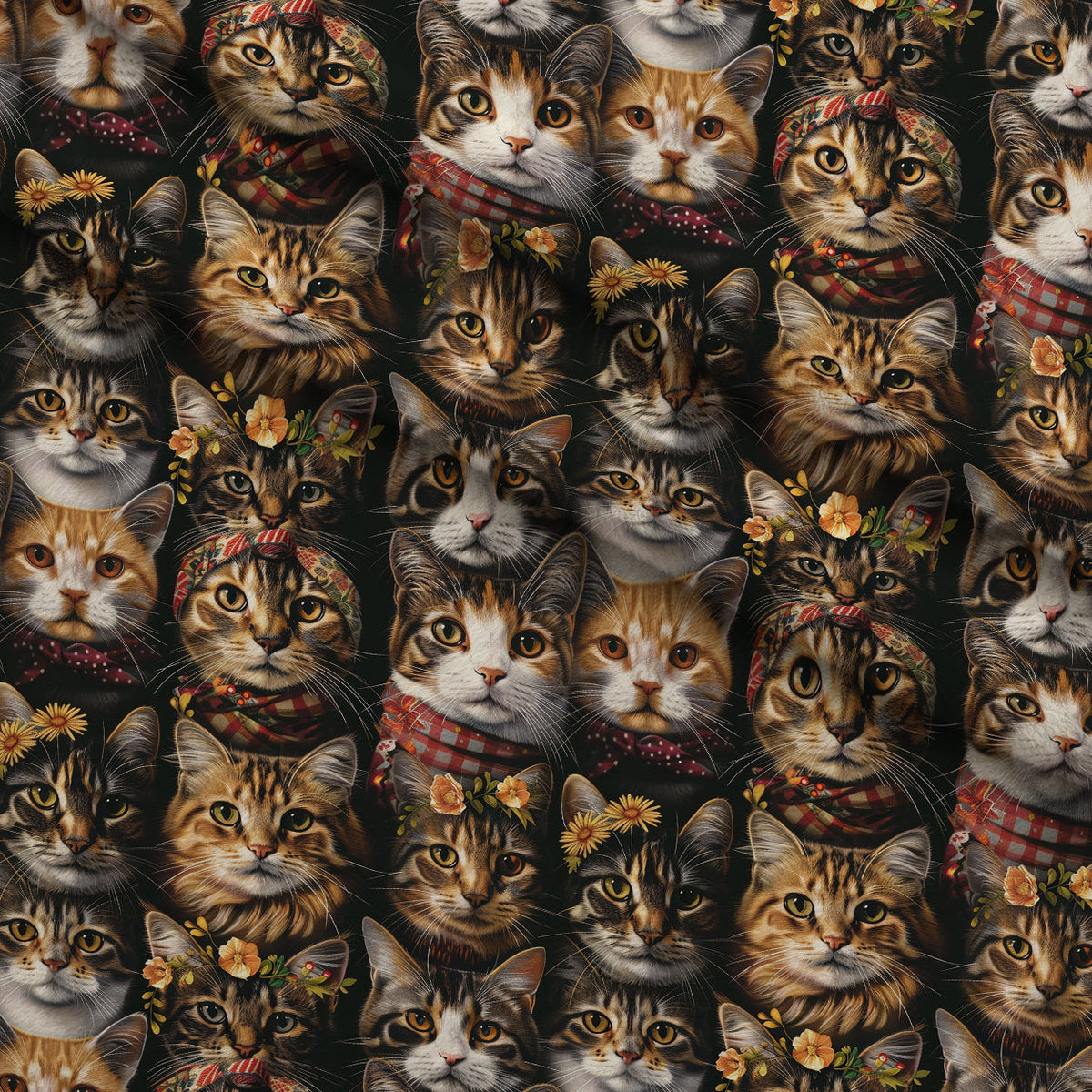 Kerchief Kittens Pattern 4 Minky Fabric