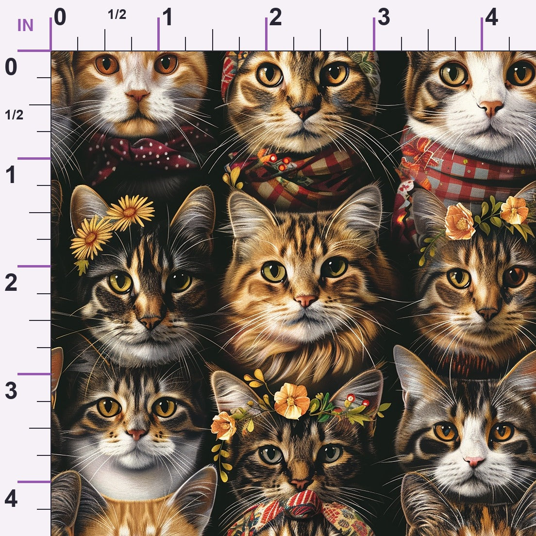 Kerchief Kittens Pattern 4 Minky Fabric