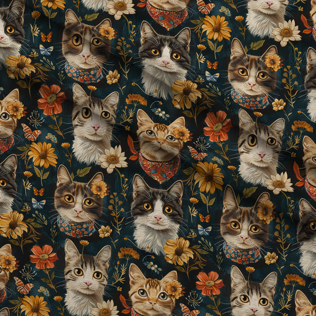 Kerchief Kittens Pattern 5 Minky Fabric