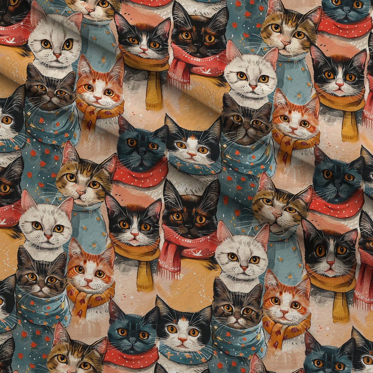Kerchief Kittens Pattern 7 Minky Fabric