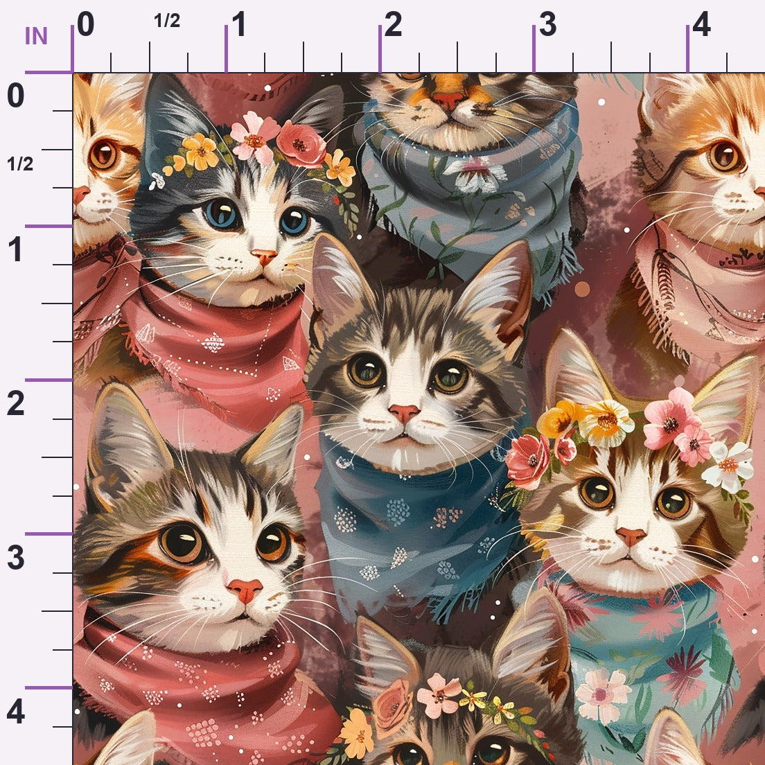 Kerchief Kittens Pattern 8 Minky Fabric