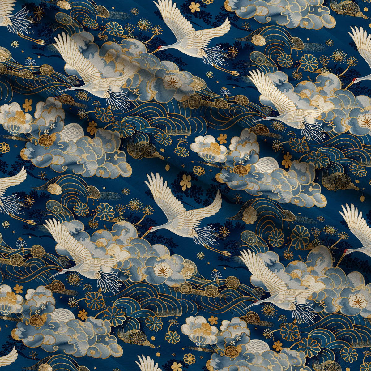Kimono Clouds Pattern 1 Minky Fabric