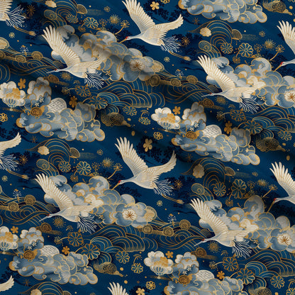 Kimono Clouds Pattern 1 Minky Fabric
