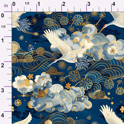 Kimono Clouds Pattern 1 Minky Fabric