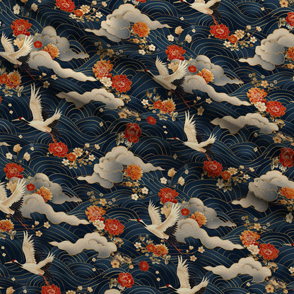 Kimono Clouds Pattern 2 Minky Fabric