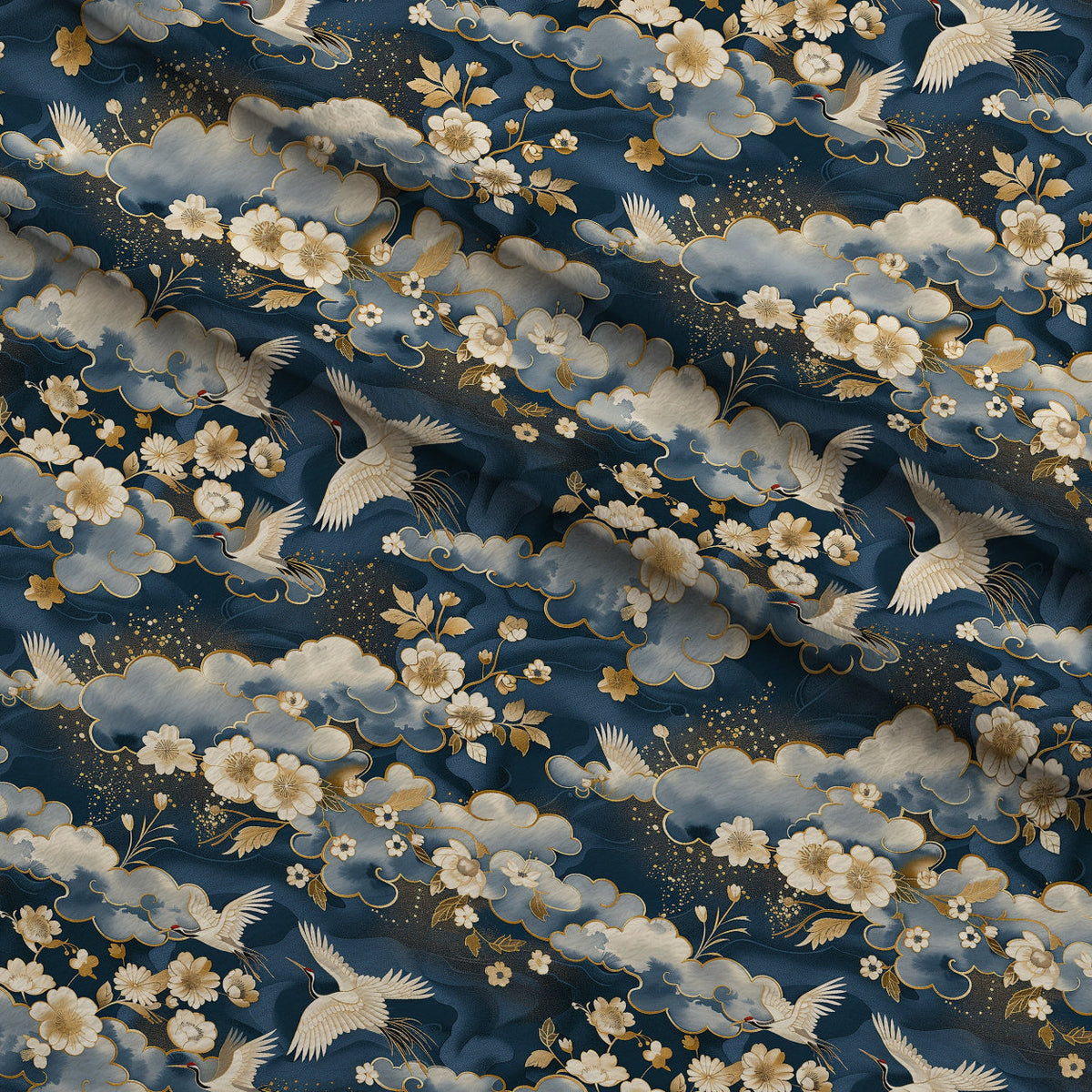 Kimono Clouds Pattern 3 Minky Fabric