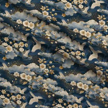 Kimono Clouds Pattern 3 Minky Fabric