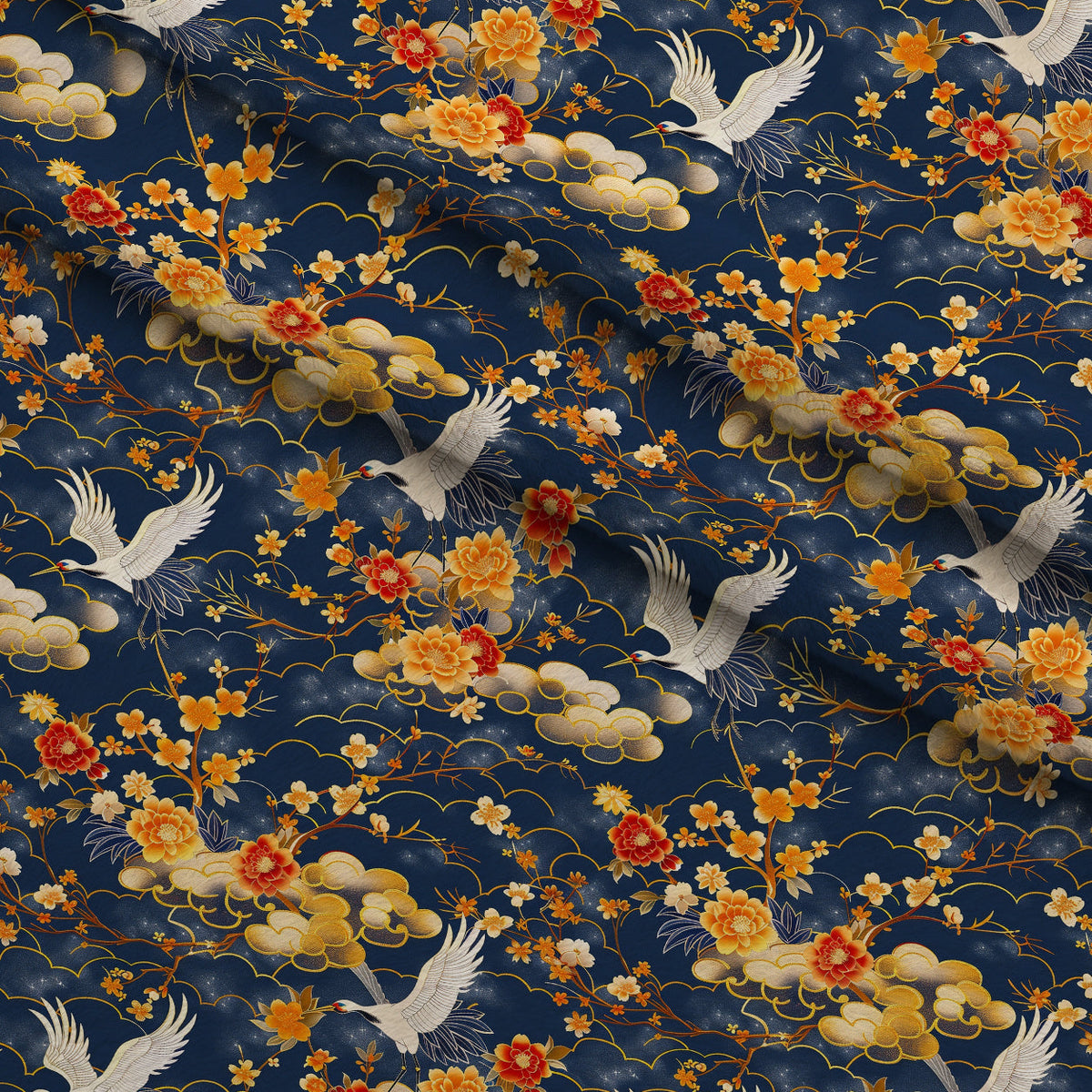 Kimono Clouds Pattern 4 Minky Fabric