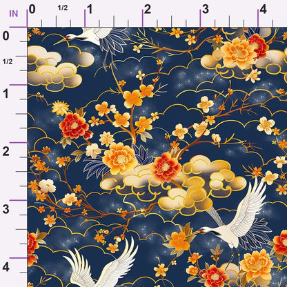 Kimono Clouds Pattern 4 Minky Fabric