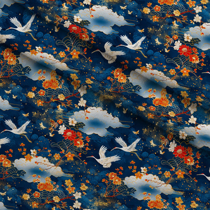 Kimono Clouds Pattern 5 Minky Fabric