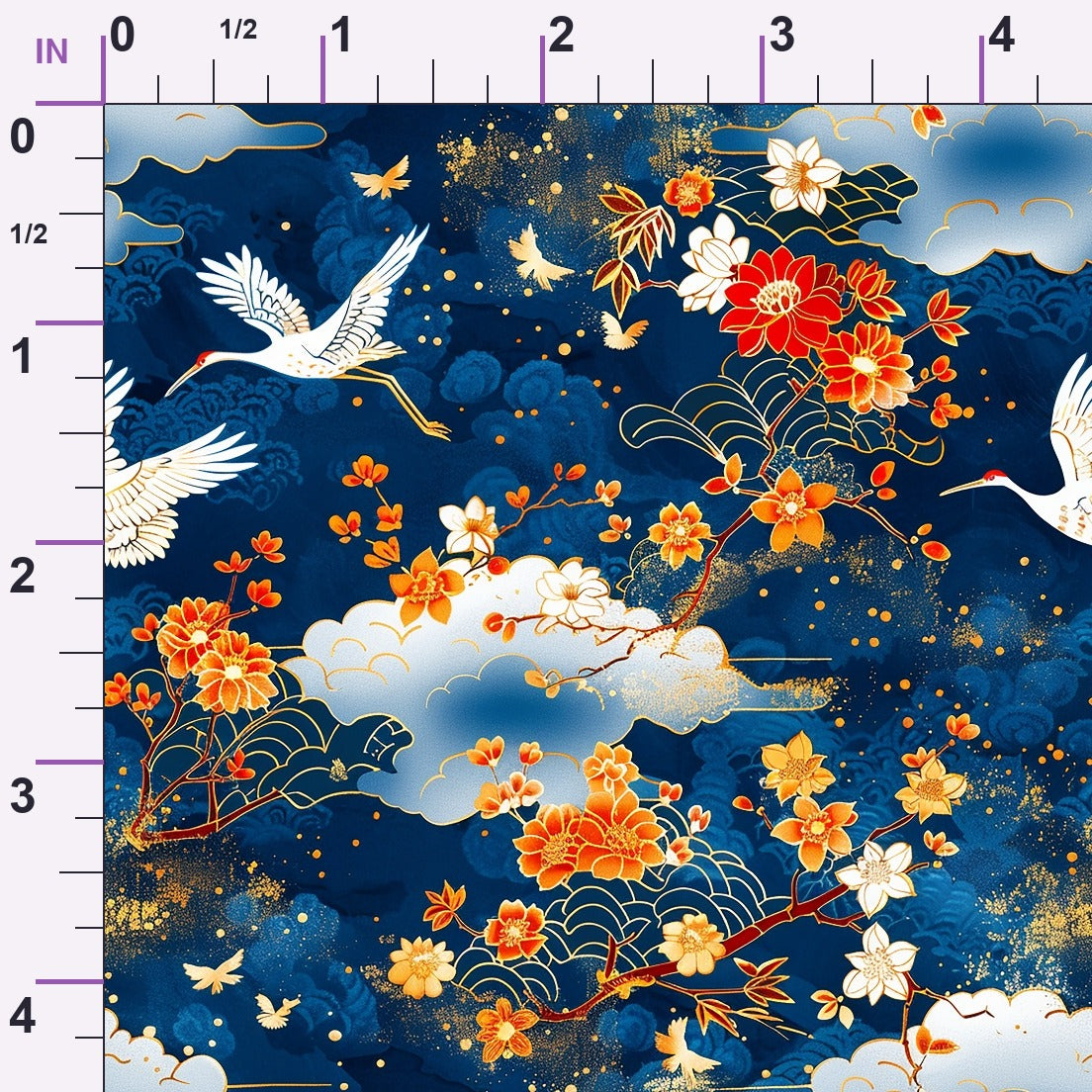 Kimono Clouds Pattern 5 Minky Fabric