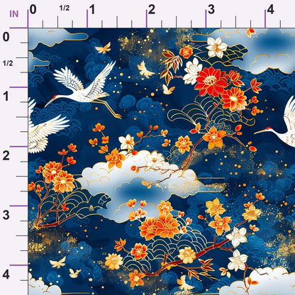 Kimono Clouds Pattern 5 Minky Fabric