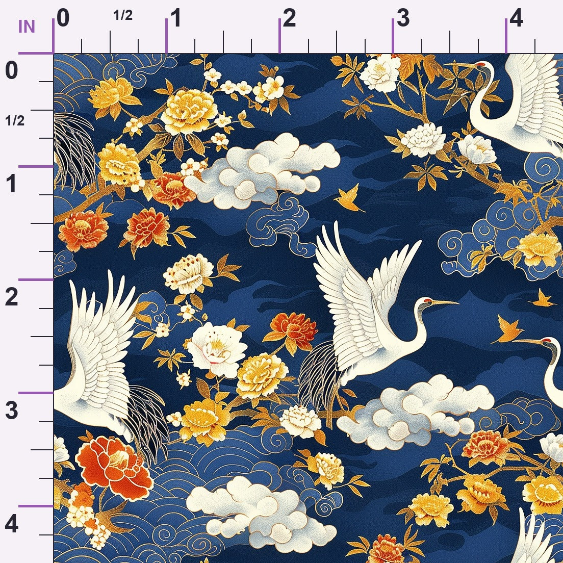 Kimono Clouds Pattern 6 Minky Fabric