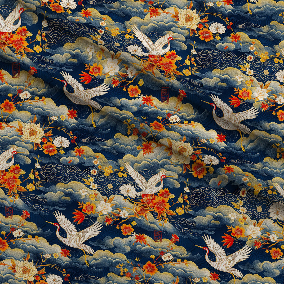 Kimono Clouds Pattern 8 Minky Fabric
