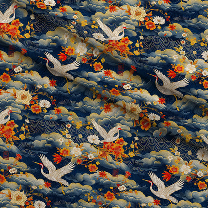 Kimono Clouds Pattern 8 Minky Fabric