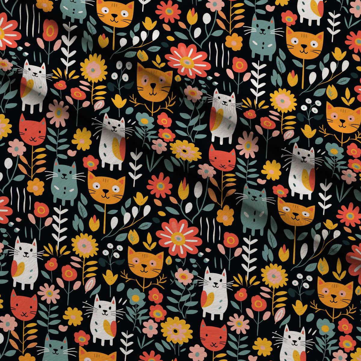 Kitten Meadow Pattern 1 Minky Fabric