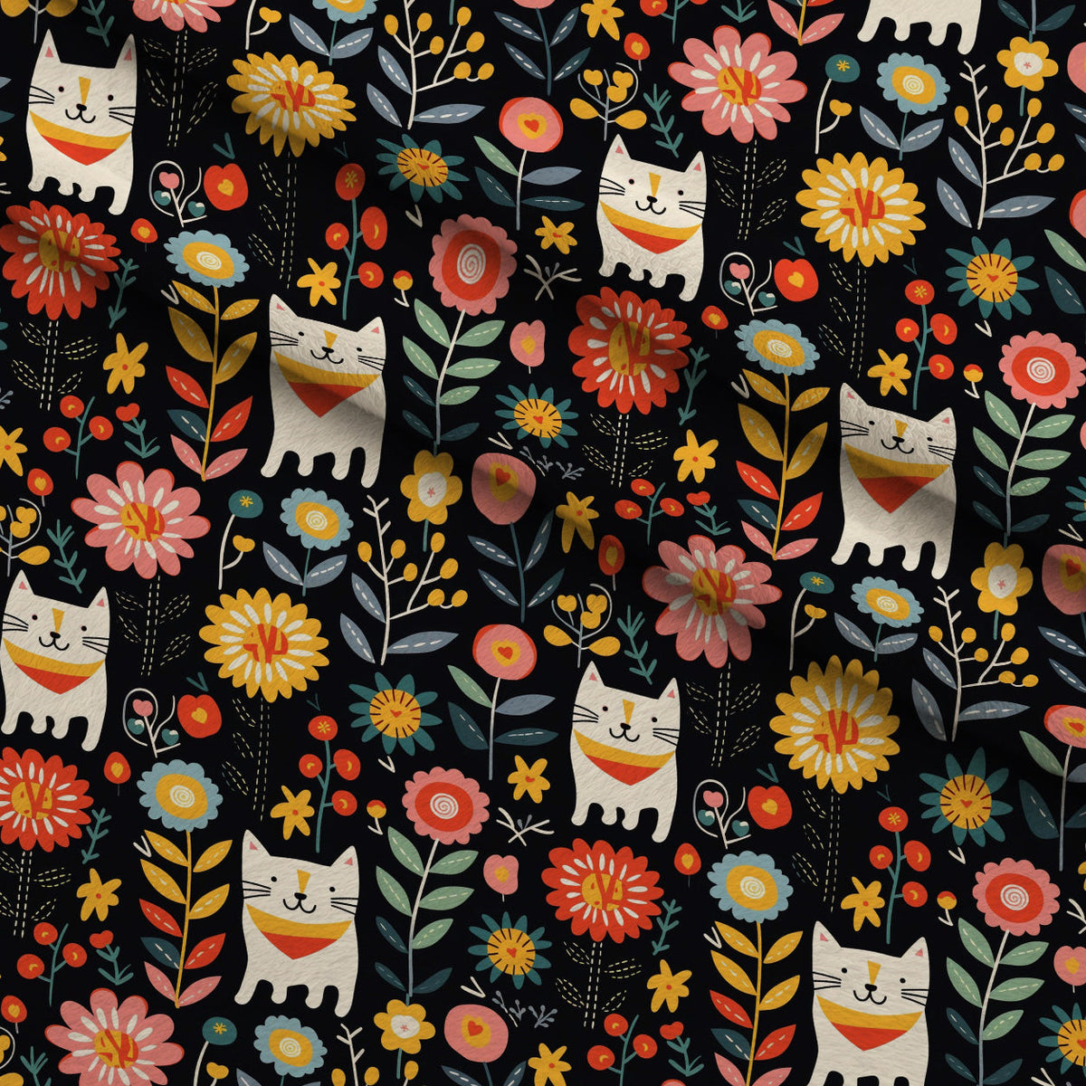 Kitten Meadow Pattern 10 Minky Fabric
