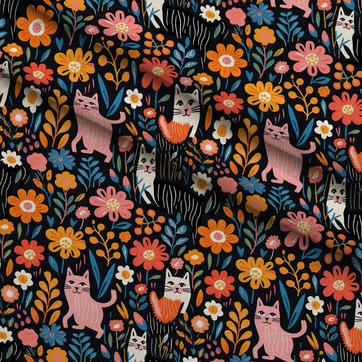 Kitten Meadow Pattern 2 Minky Fabric