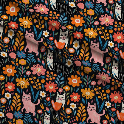 Kitten Meadow Pattern 2 Minky Fabric