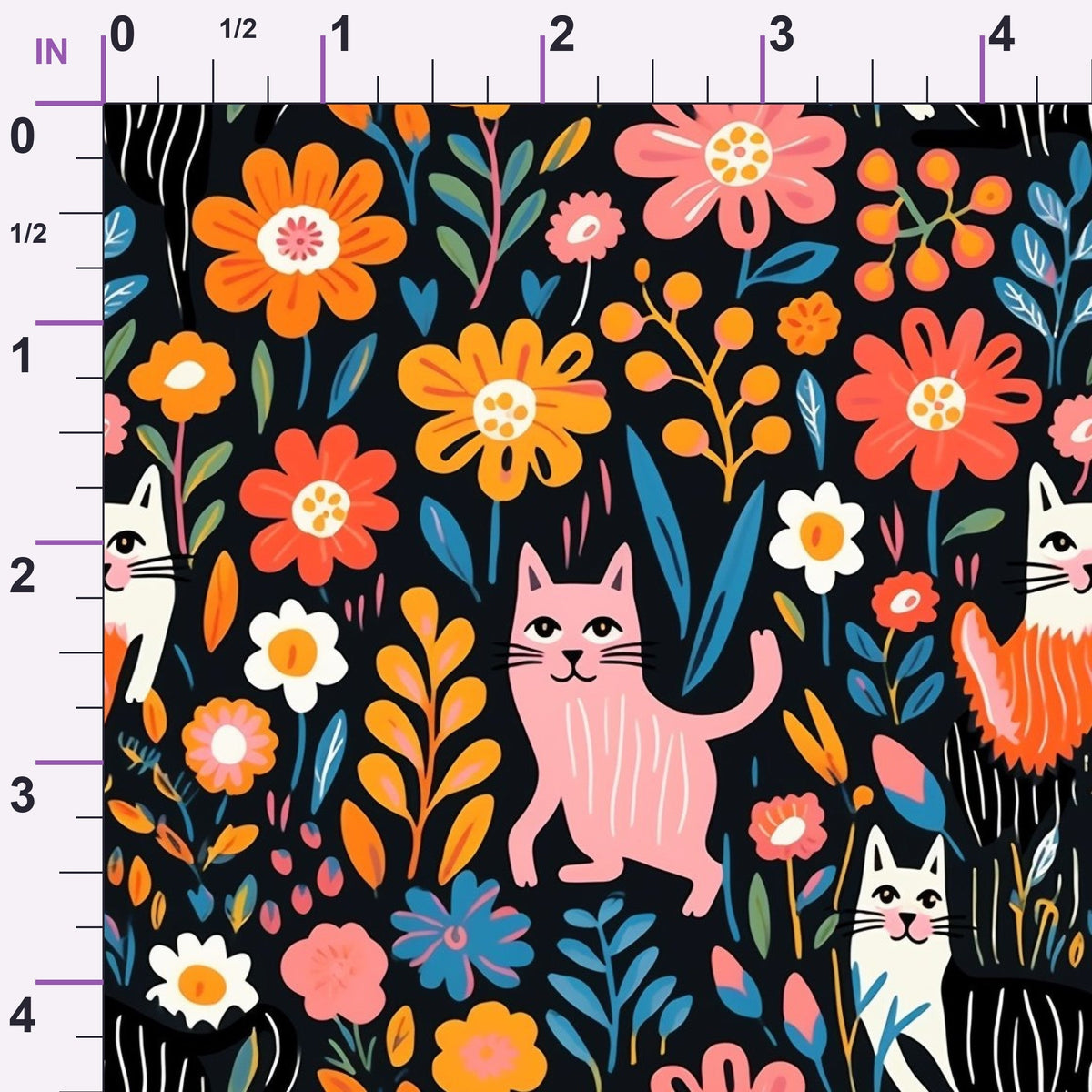 Kitten Meadow Pattern 2 Minky Fabric