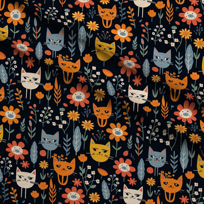 Kitten Meadow Pattern 3 Minky Fabric