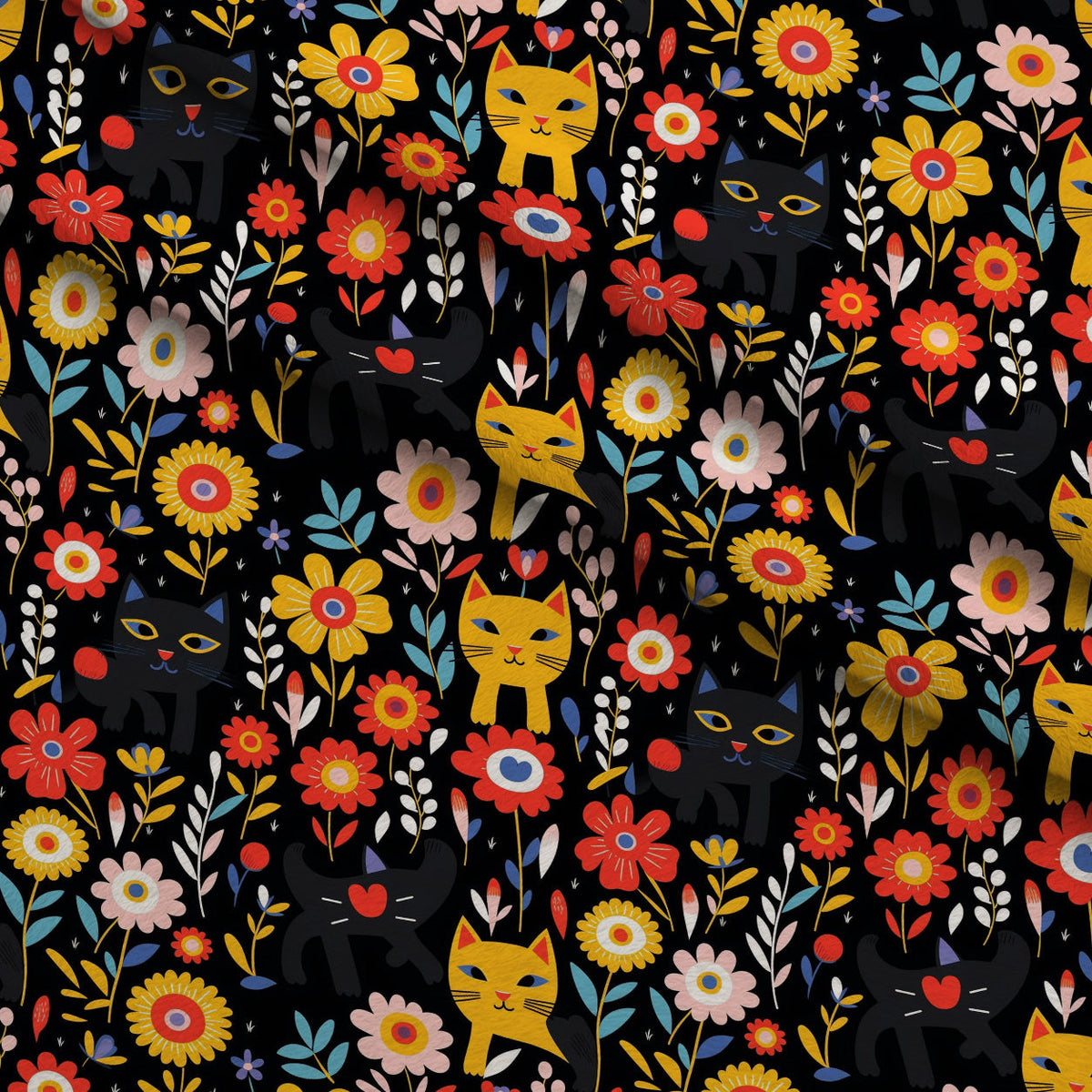 Kitten Meadow Pattern 4 Minky Fabric