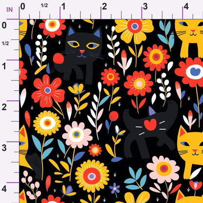 Kitten Meadow Pattern 4 Minky Fabric