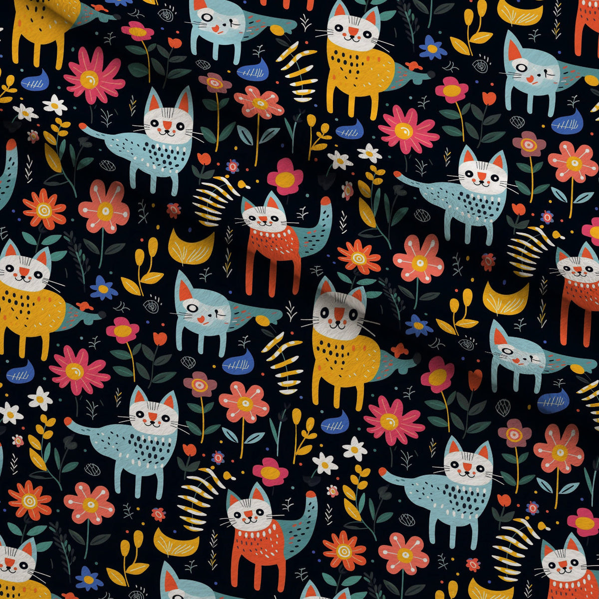 Kitten Meadow Pattern 5 Minky Fabric