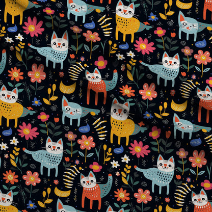 Kitten Meadow Pattern 5 Minky Fabric