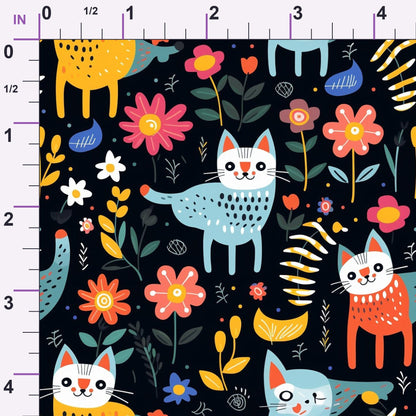 Kitten Meadow Pattern 5 Minky Fabric