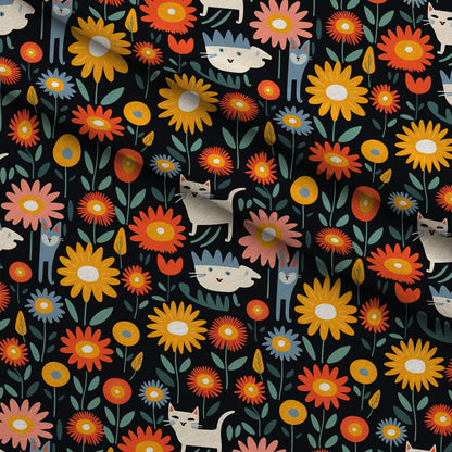 Kitten Meadow Pattern 6 Minky Fabric