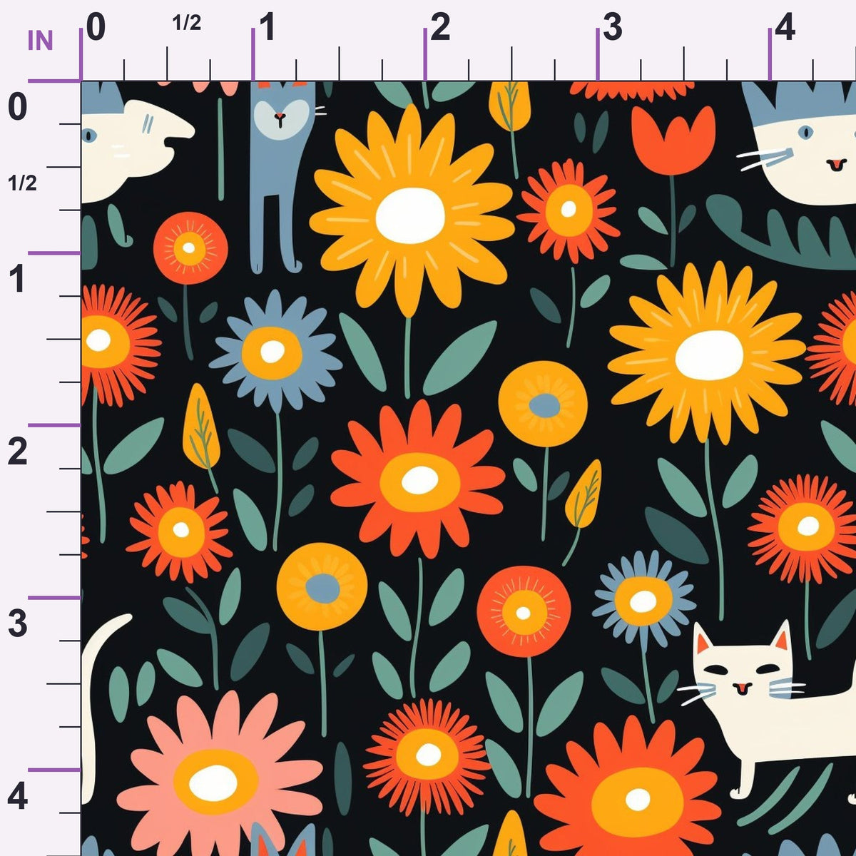 Kitten Meadow Pattern 6 Minky Fabric