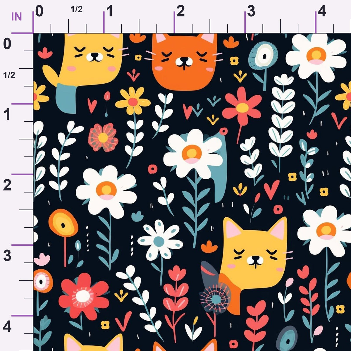 Kitten Meadow Pattern 7 Minky Fabric