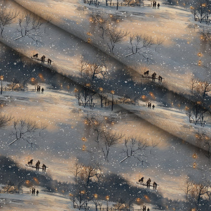 Lamplight Snowfall Pattern 1 Minky Fabric