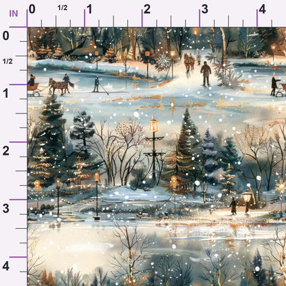 Lamplight Snowfall Pattern 10 Minky Fabric