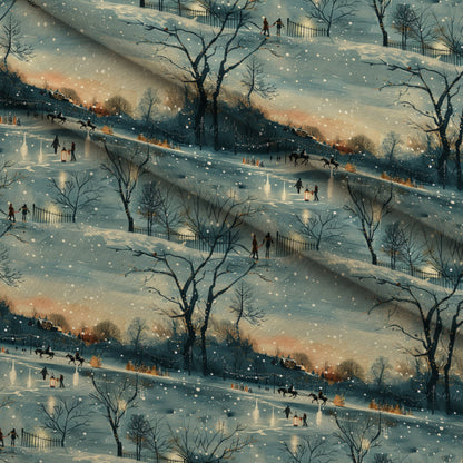 Lamplight Snowfall Pattern 11 Minky Fabric