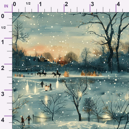 Lamplight Snowfall Pattern 11 Minky Fabric