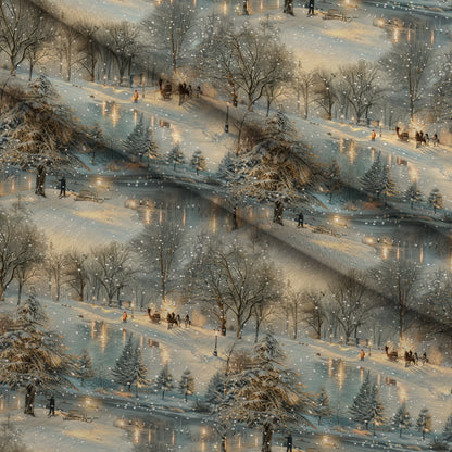 Lamplight Snowfall Pattern 12 Minky Fabric