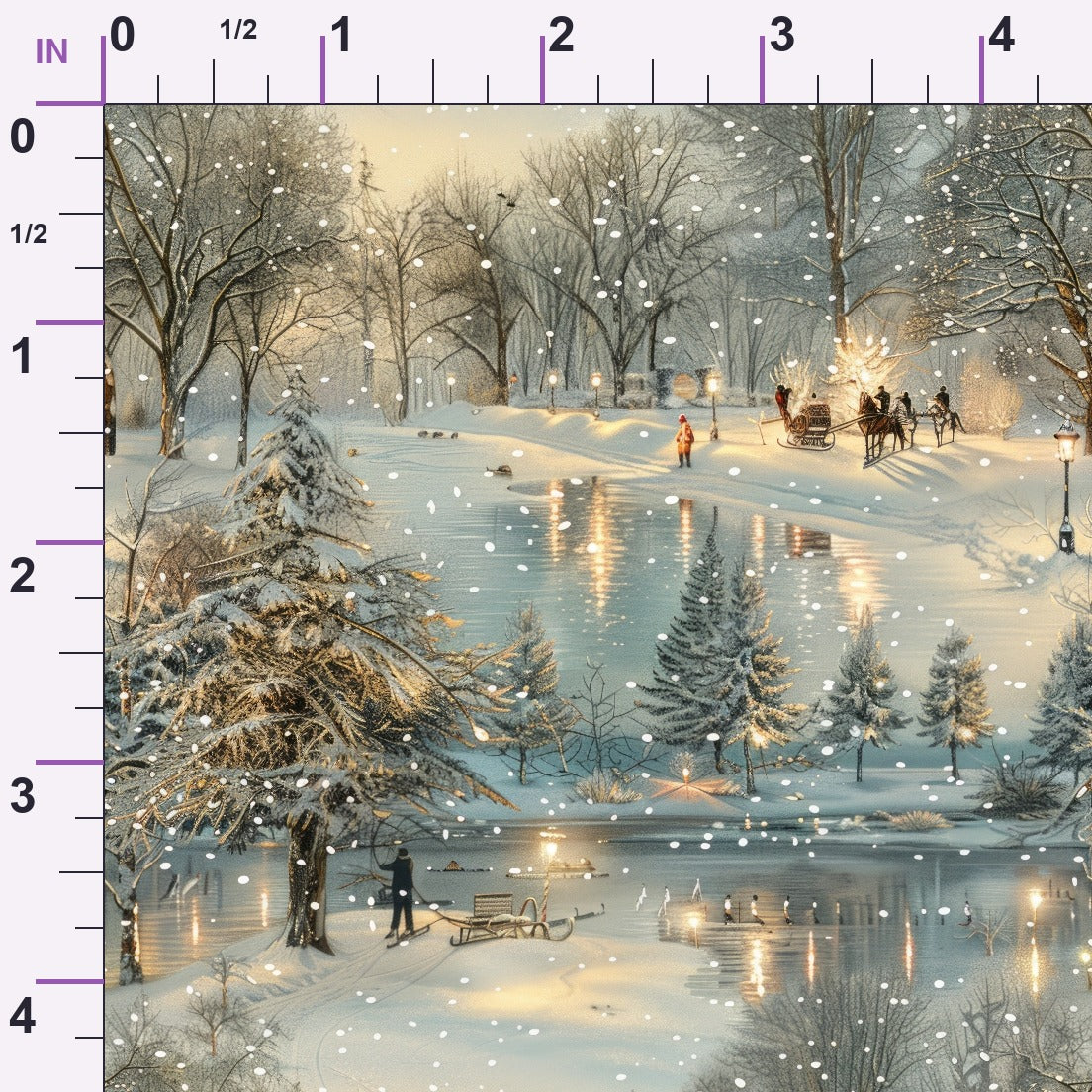 Lamplight Snowfall Pattern 12 Minky Fabric