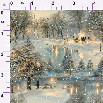 Lamplight Snowfall Pattern 12 Minky Fabric