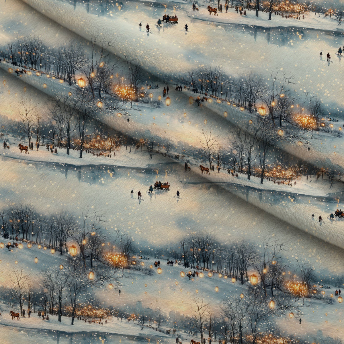 Lamplight Snowfall Pattern 13 Minky Fabric