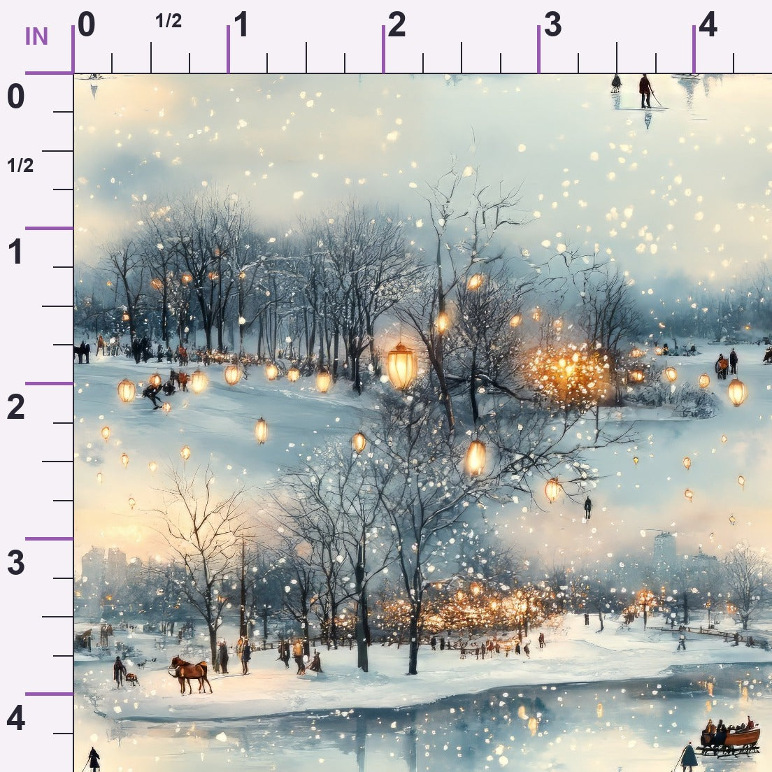 Lamplight Snowfall Pattern 13 Minky Fabric