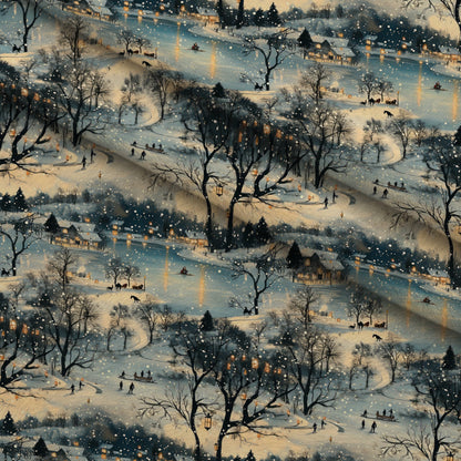 Lamplight Snowfall Pattern 14 Minky Fabric