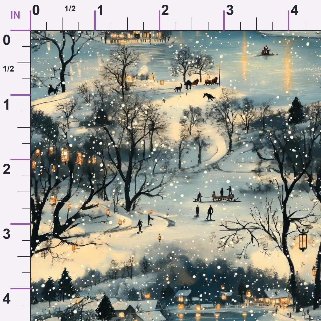 Lamplight Snowfall Pattern 14 Minky Fabric
