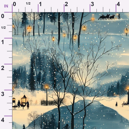 Lamplight Snowfall Pattern 15 Minky Fabric