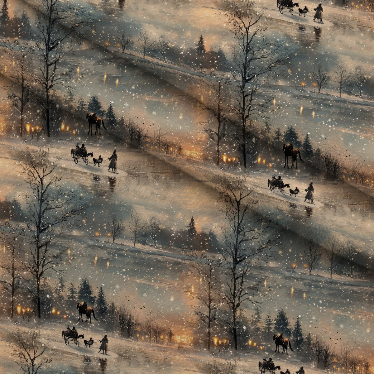 Lamplight Snowfall Pattern 16 Minky Fabric