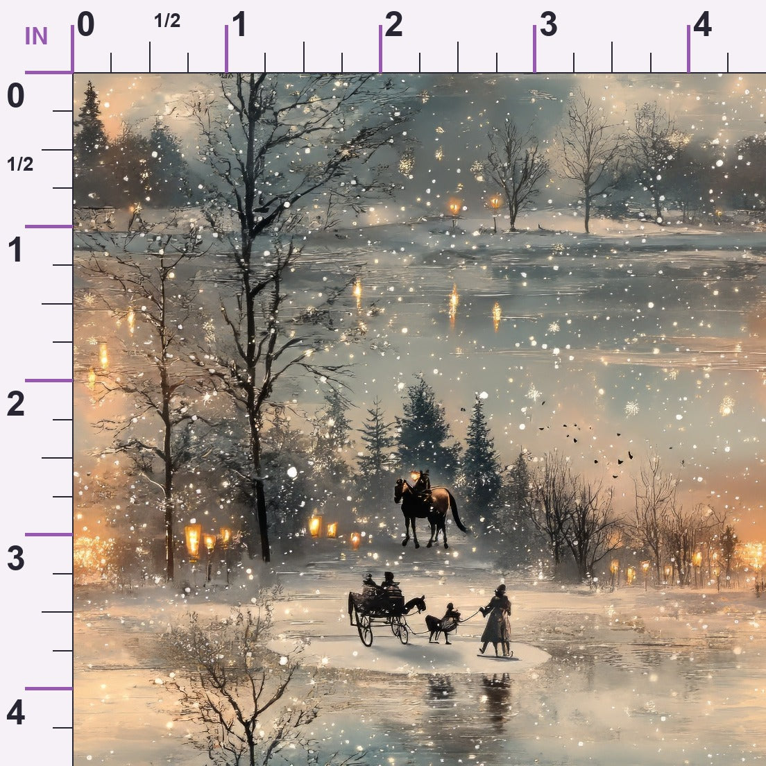 Lamplight Snowfall Pattern 16 Minky Fabric