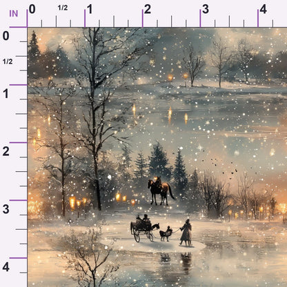 Lamplight Snowfall Pattern 16 Minky Fabric